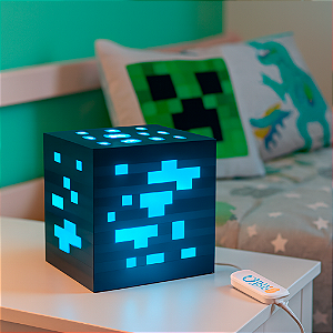 Luminária Cubo LED 12cm Decorativa USB 3 Níveis Luz Noturna Moderna