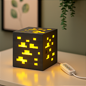 Luminária LED Gamer Cubo c/ 3 Níveis de Luz USB