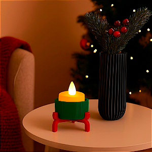 Mini Enfeite de Natal com Vela LED