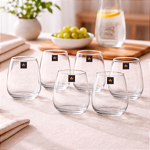 Conjunto de Copos Baixo de Cristal 400ml – 6 Unidades | Elegância e Sofisticação