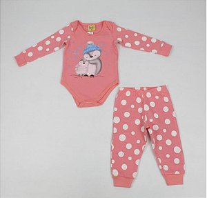 Pijama Moletom Feminino Body Pinguim Brilha no Escuro e Calça -  Rolú - Tam. P ao G
