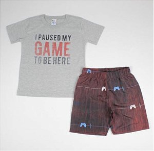 Conjunto Infantil Shorts e Camiseta - Game - Tam. 4 - Pulla Bulla