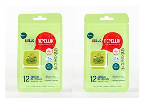 Kit com 2  Pacotes de Adesivos de Citronela Repellik® - 12 adesivos em cada pacote