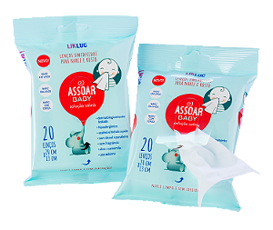 Kit com 2 Assoar Baby - Lenço Umedecido para nariz e rosto  - Likluc