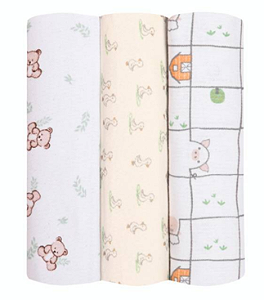 Cueiro Flanelado Papi - Ursinho - 80Cm X 80Cm Contem 03 Un