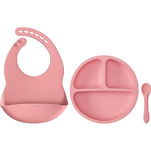 Kit Refeição em Silicone Rosa Buba