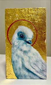 Pintura Angerami. Óleo e ouro 23 K sobre madeira Peroba reaproveitada . 21/12/03 cm. Ano 2024