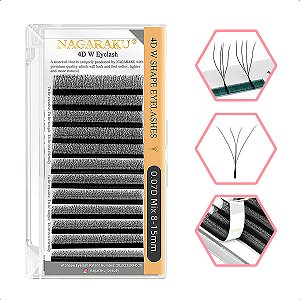 Cílios Nagaraku W 4D Mix e Tamanho Único - Volume Egípcio