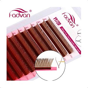 Cílios Fadvan Y Marrom Mix e Tamanho Único - Volume Brasileiro