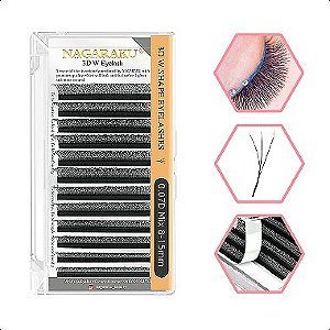Cílios Nagaraku W 3D Curva M Mix e Tamanho Único - Volume Egípcio