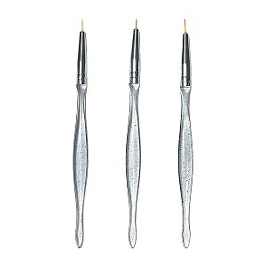 Kit 3 Pincéis Fino para Nail Art