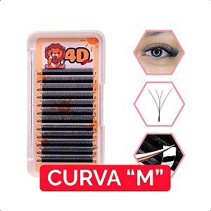 Cílios João da Beleza W 4D Curva M Mix e Tamanho Único - Volume Egípcio
