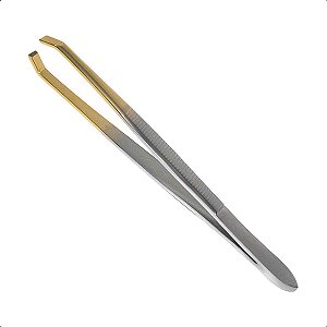Pinça Soling Ponta Dourada Côncava Reta