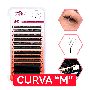 Cílios Fadvan W 4D Marrom Curva M Mix e Tamanho Único - Volume Egípcio