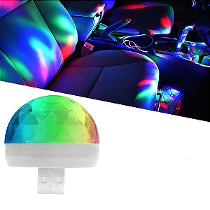 1 (um) Mini globo usb led para o celular carregador carro computador