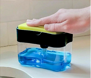 Dispenser De Sabão 2 em 1 Detergente Suporte Porta Bucha Esponja