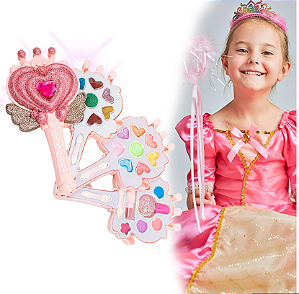 Kit Estojo Paleta De Maquiagem Infantil Princesa Cosméticos Crianças