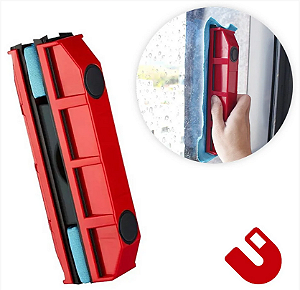 Limpa Vidros Magnético Porta Janelas Box Rodo Mágico Imã