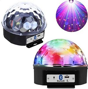 Globo Colorido Com Led Musica Som Bluetooth Crystal Ball Light