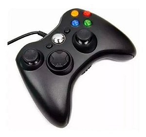 Controle Joystick Xbox 360 Com Fio 2,5 mts Slim / Fat e Pc