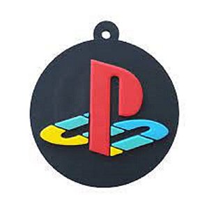Chaveiro Emborrachado Playstation Simbolo Logo Geek Games