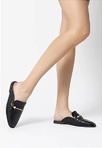 SAPATO SCHUTZ MULE RASTEIRO DESMOND COURO TRIANGLE PRETO