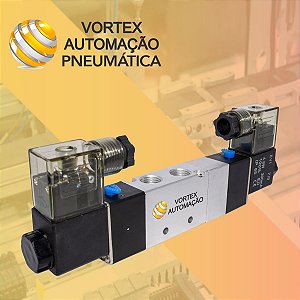 Válvula Pneumática  Solenoide 5/3 ViasCentro fechado  1/4 Com bobinas 220v