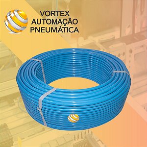 Mangueira Pneumática De Poliuretano Tubo 8mm Azul - Rolo com 100 Metros