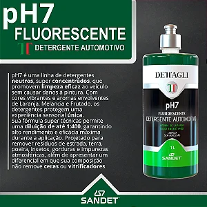 Shampoo 1 litro Detergente  Automotivo Ph7 Fluorescente Dettagli
