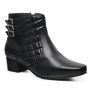 Bota Confort Anatômica Ref.: 2079 - Preta - Couro Legítimo