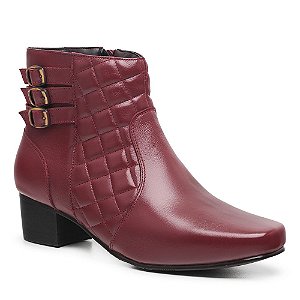 Bota Confort Anatômica Ref.: 2079 - Acerola - Couro Legítimo