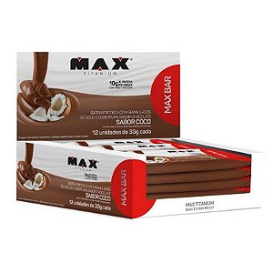 MAX BAR (12 UNID. DE 33G) - COCO C/ GRANULADO - MAX TITANIUM