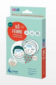 Compressa Refrescante Para Alívio da Febre Likluc Xô Febre 4 Unidades