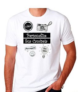 Camiseta  Branca Personalizada P ao GG