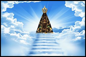 Quadro Religioso Nossa Senhora Aparecida Fundo Azul
