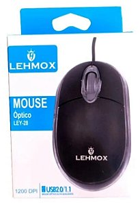 Mouse Óptico Ley-28 Com Fio Usb Lehmox