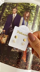 CARTELA DE BRINCOS PÉROLA E ESTRELA