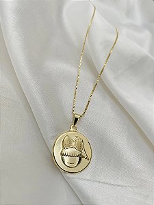 MEDALHA FILHA FOLHEADA