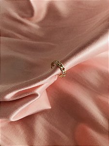 PIERCING FAKE CORRENTE FOLHEADO - DOURADO