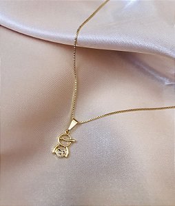 COLAR FILHO STRASS FOLHEADO