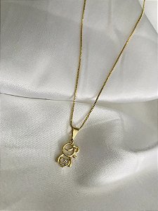 COLAR FILHA STRASS FOLHEADA