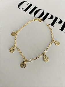PULSEIRA MOEDAS CORRENTE DOURADA