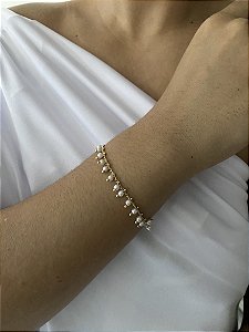 PULSEIRA PÉROLAS DOURADA