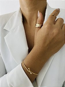 BRACELETE NÓ DELICADO- DOURADO