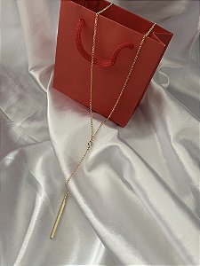 COLAR GRAVATINHA COM PEDRA ZIRCÔNIA- DOURADO