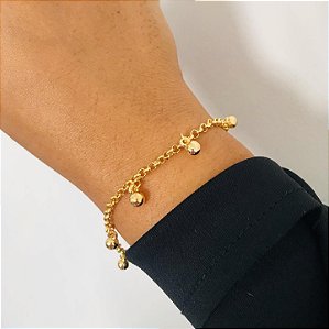 PULSEIRA BOLINHAS DOURADA