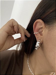 PIERCING TORCIDO FOLHEADO PRATA 1000