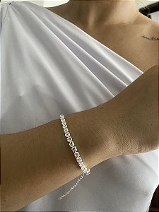 PULSEIRA RIVIERA  ZIRCÔNIAS CRISTAL- PRATA 1000