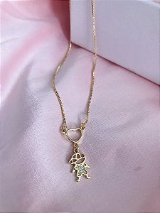 COLAR FILHO STRASS- DOURADO