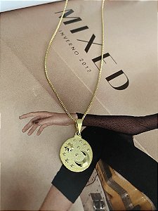 COLAR CÉU FOLHEADO- DOURADO